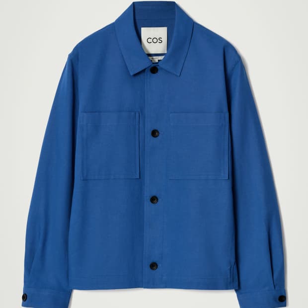 COS 릴랙스드핏 유틸리티 오버셔츠 블루 M