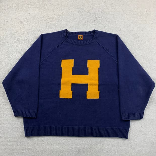 휴먼메이드 폴라 베어 래글런 니트 네이비