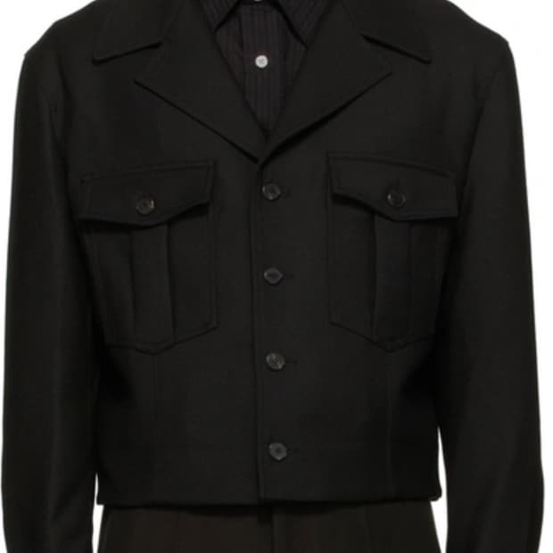 (L) 렉토 울 블렌디드 밀리터리 숏 자켓