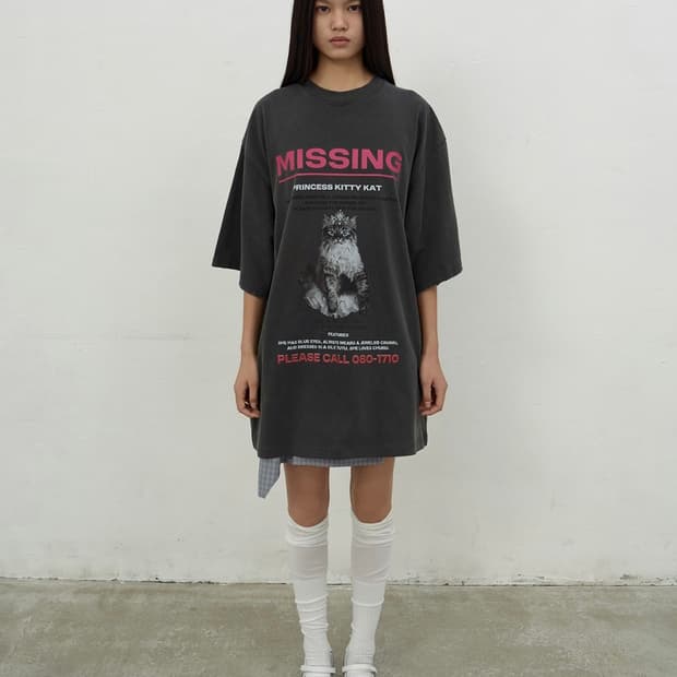 LCDC KAT PRINT MINI DRESS (DARK GREY)