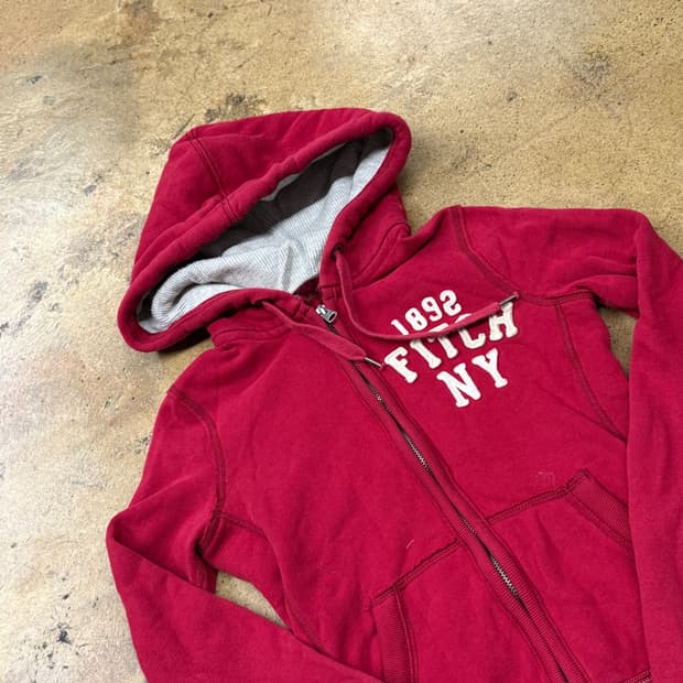 아베크롬비 레드 후드집업