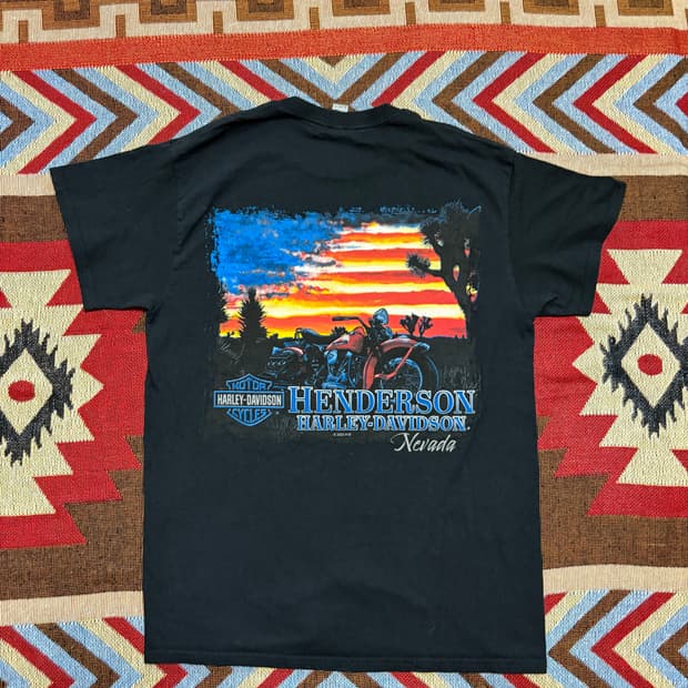 Harley Davidson 할리데이비슨 빈티지 성조기 프린팅 반팔