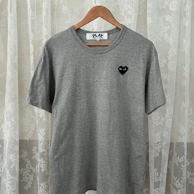 XL) 꼼데가르송 반팔 티셔츠 블랙와펜 그레이