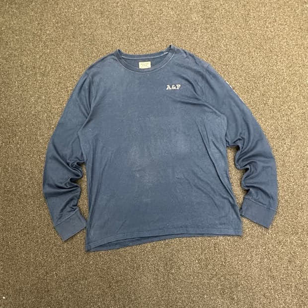 XL)아베크롬비 빈티지 네이비 자수 롱슬리브