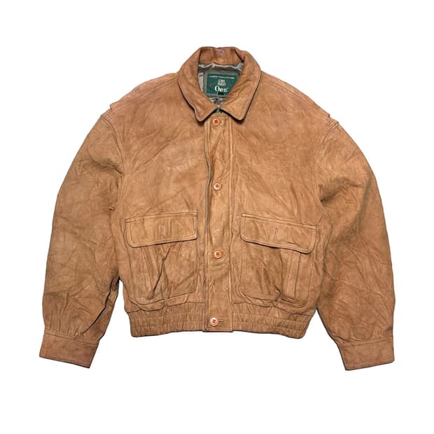 90s 헤비 리얼 레더 A-2 플라이트 자켓 made in korea