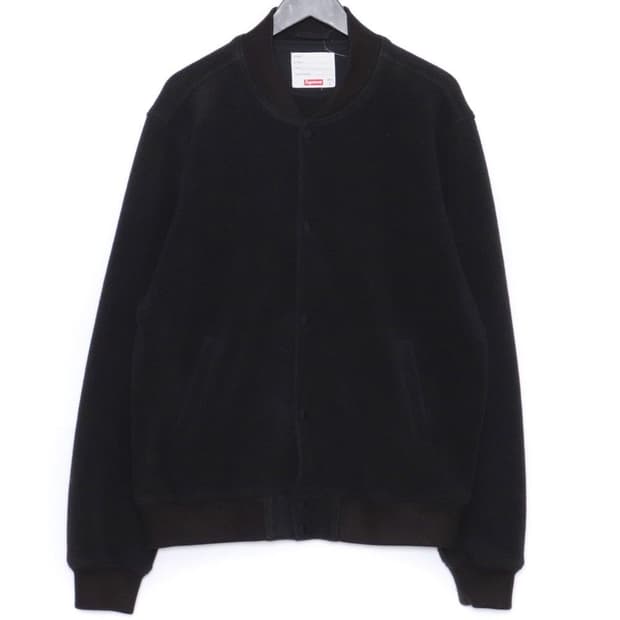 [정품] 슈프림 아치 로고  레더 바시티 자켓 블랙 M