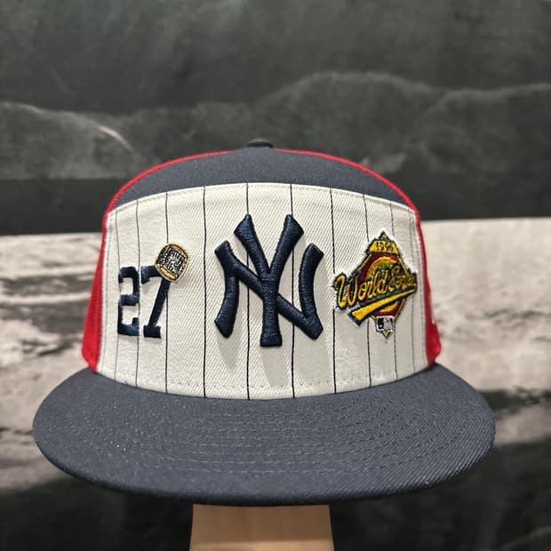 뉴에라 MLB 뉴욕 양키스 스크립트 스플릿 패널 피티드캡 714