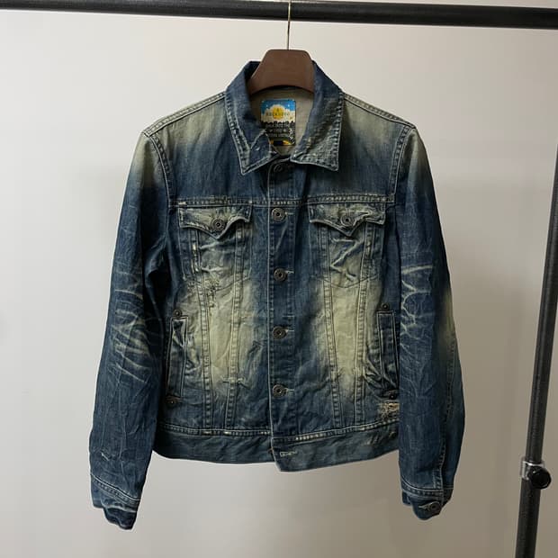 (L) Buckaroo 버커루 락시크 워싱 데미지 데님 자켓