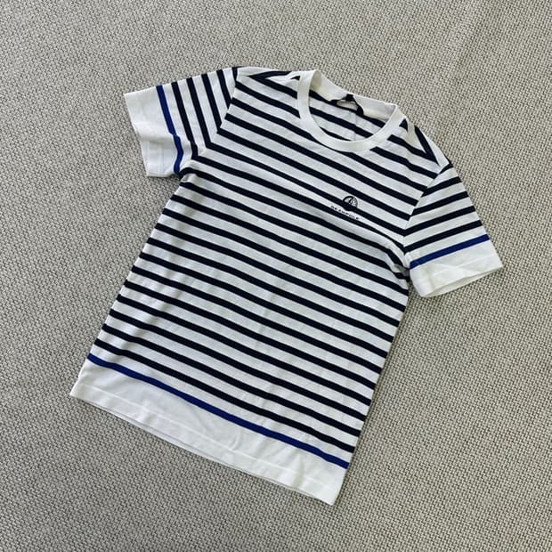 85 빈폴 스트라이프 라운드 반팔티 0413D