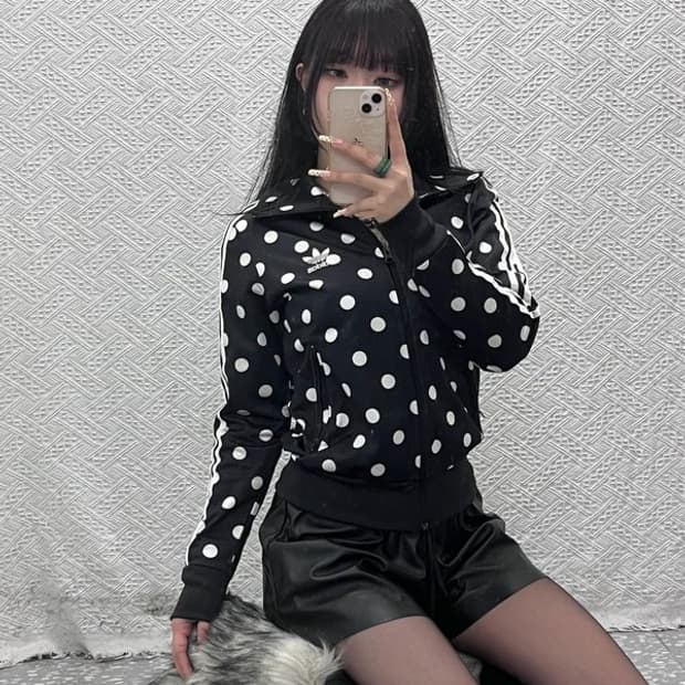 아디다스 희귀 스트릿 Y2K 도트 땡땡이 져지 집업 95 C09712