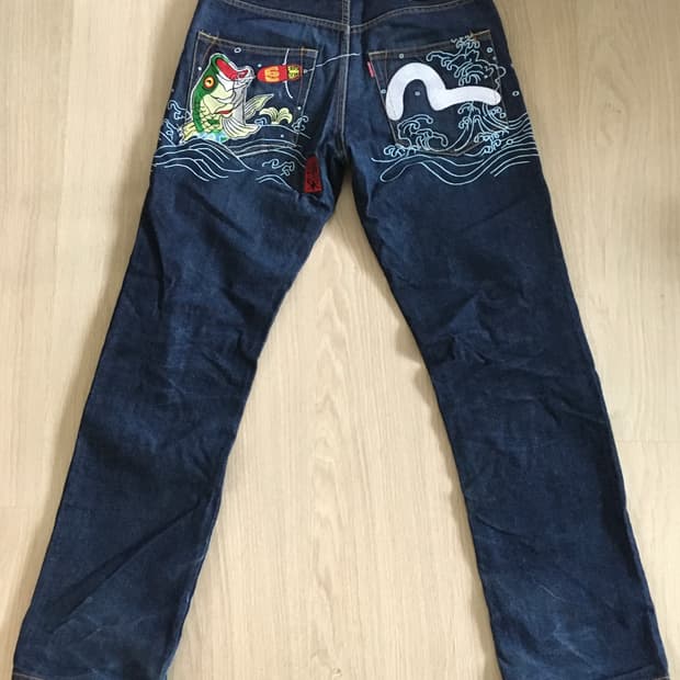 에비수 evisu No.2 재팬 이레즈미 자수 데님 팬츠 