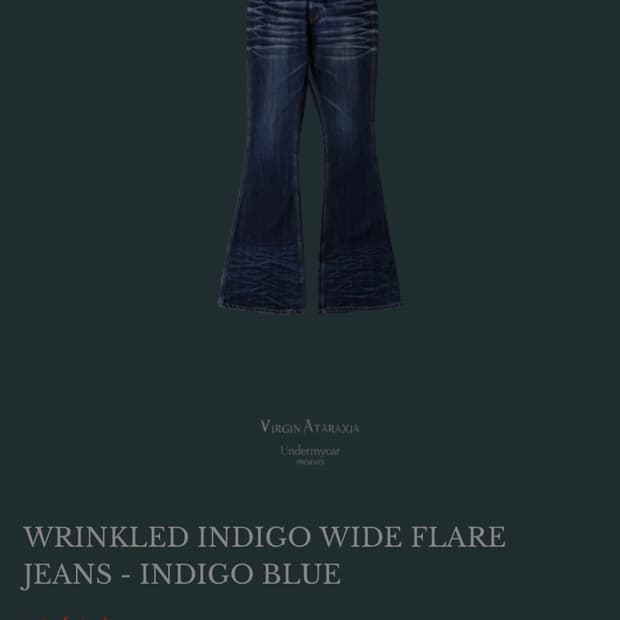 언더마이카 와이드 플레어진 인디고블루 1사이즈