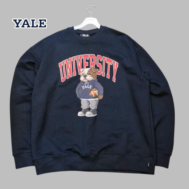 XL. YALE 네이비 맨투맨 