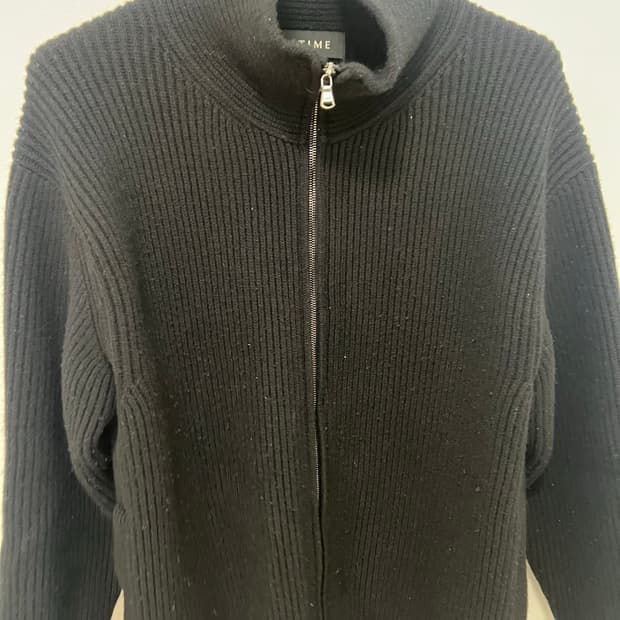 타임옴므 캐시미어 집업 가디건 블랙 95