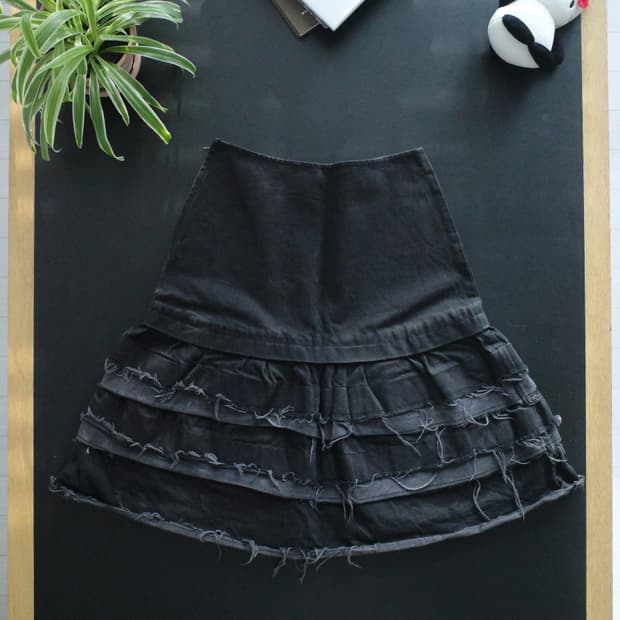 꼼데가르송 트리콧 데님 스커트