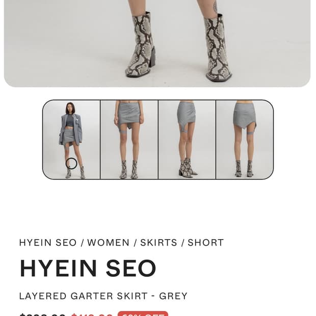 Hyeinseo Layered garter skirt grey