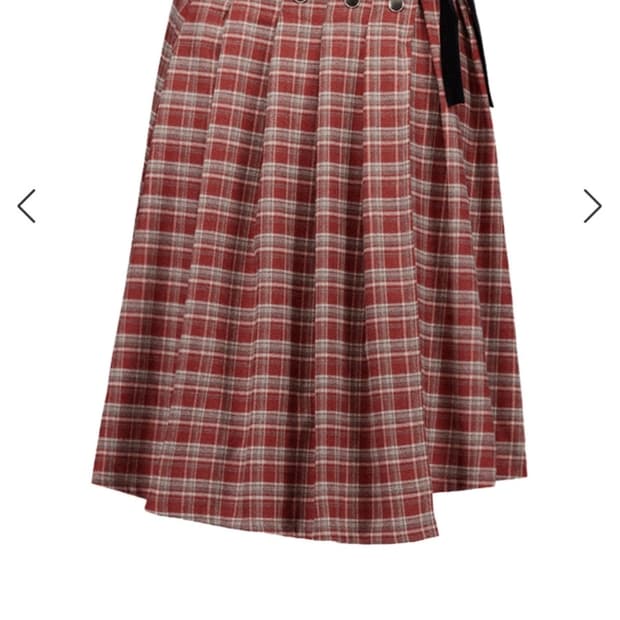 무신사 셋업이엑스이 CHECK LAB SKIRT / RED