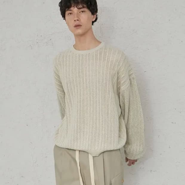 세터 이비자 네추럴 메쉬드 니트 / 남성 니트/ 남자 니트  