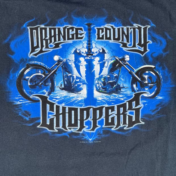 빈티지 오렌지 카운티 차퍼스 블루 플레임 소드 롱슬리브