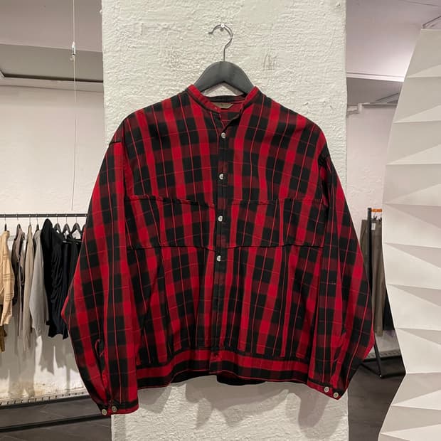 요지야마모토 아카이브 체크 셔츠 자켓