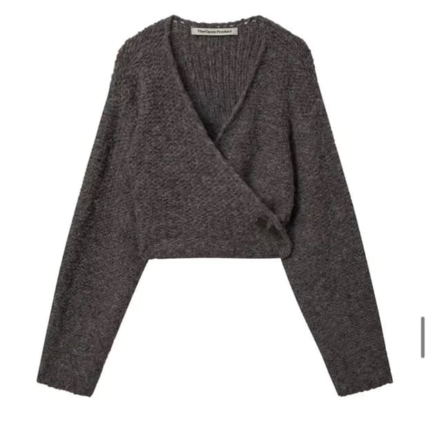 오픈와이와이 랩 가디건 차콜 새상품