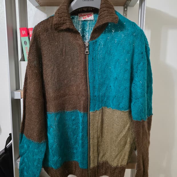 앤더슨 벨 마테이라 패치워크 가디건 브라운