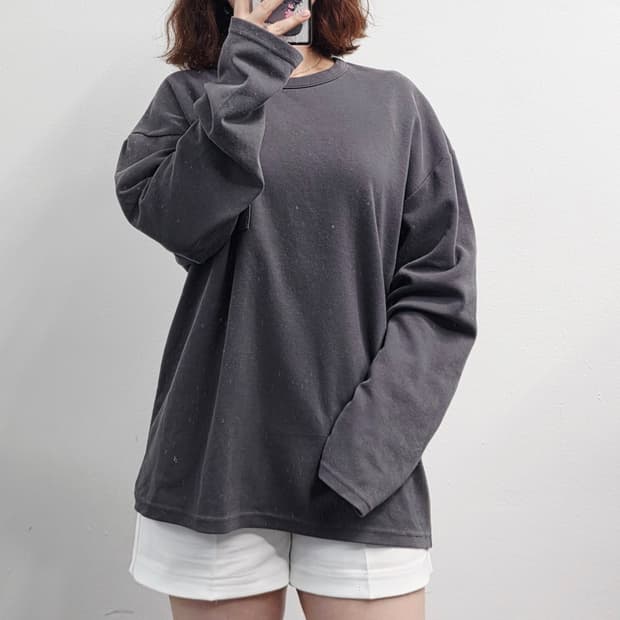 [프립]XL/유핑(U-PING)골드라벨 크루넥 포켓 롱슬리브