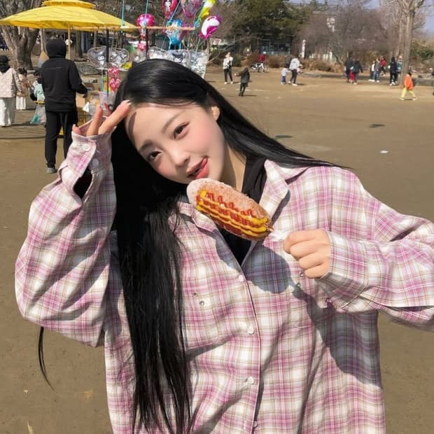 셋업이엑스이 체크셔츠 OVER CHECK SHIRT 민경, 카리나 착용