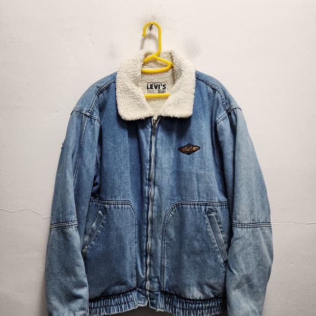 80's 리바이스 화이트탭 한주통산 쉐르파 데님 자켓