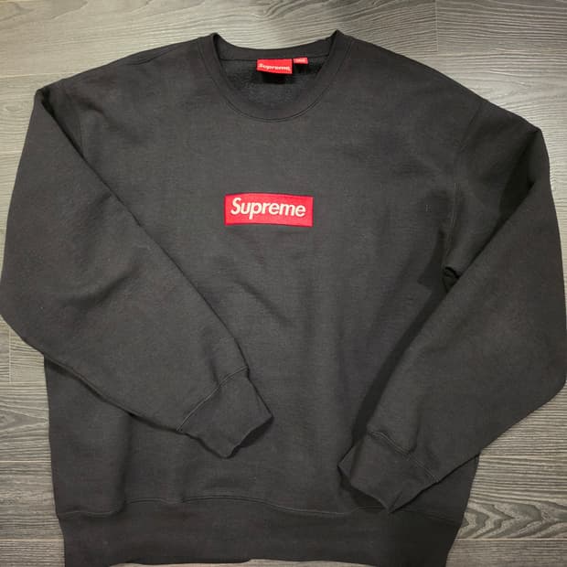 슈프림 박스로고 크루넥 블랙 XL