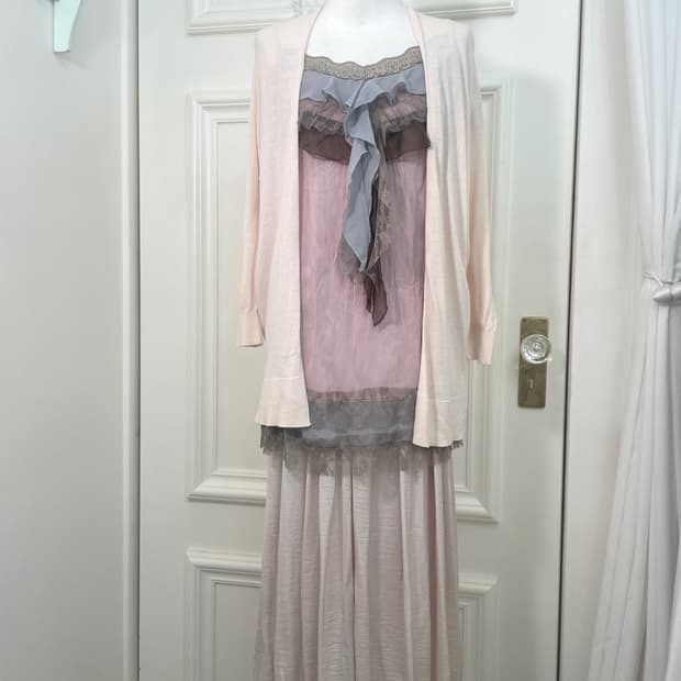 sheer pink fairy lace 3pcs set