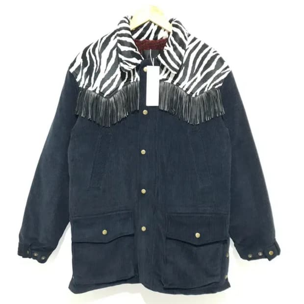 3CE 스타일난다 지브라 프린지 배색 리버시블 자켓 (미착용, 택有)