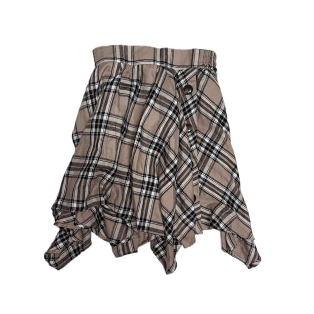 체크 버버리깔 스커트 라떼갸루 히메갸루 오네갸루 모리걸 크루빈티지