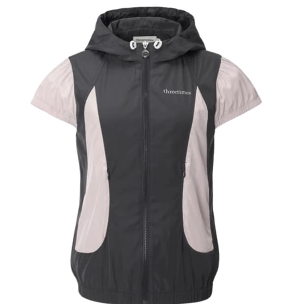 쓰리타임즈 밀키 윈드브레이커 바람막이 반팔