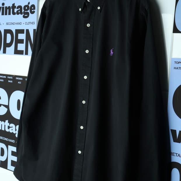 (XL-2XL) 폴로 랄프로렌 셔츠 남방 USA 무지 블랙-H31850