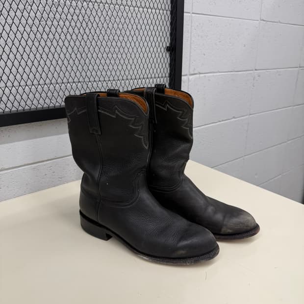 Lucchese 2000 Roper Black Leather 10EE