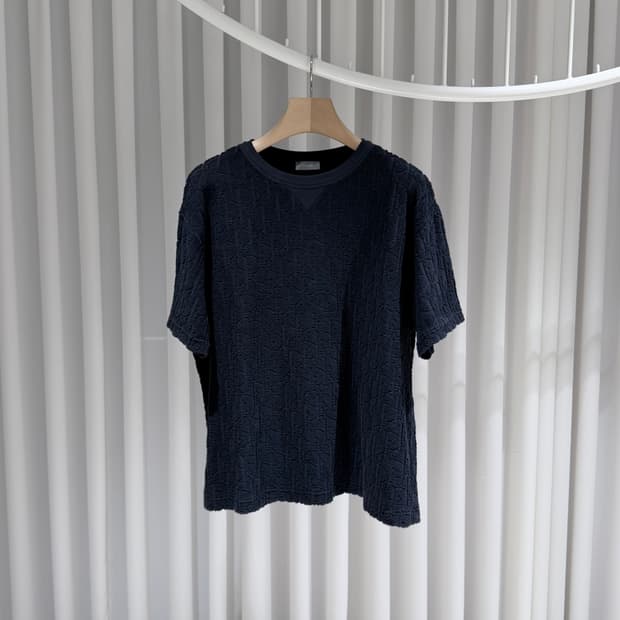 (A+/L) / 디올 오블리크 테리코튼 반팔 네이비