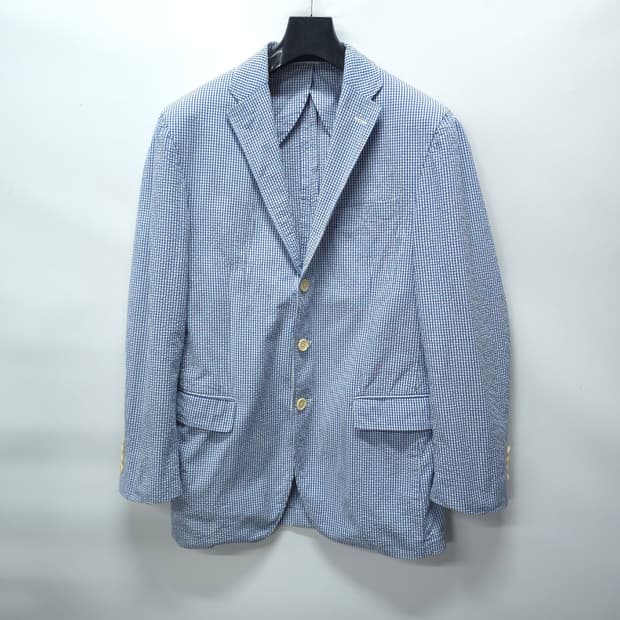 ​폴로 랄프로렌 메이드인 이태리 체크 시어서커 자켓 (95)