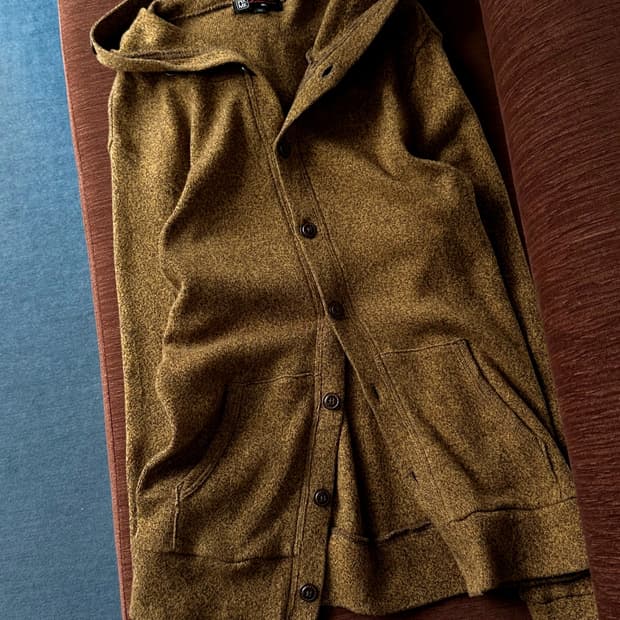 Mild cotton knitted hooded parka