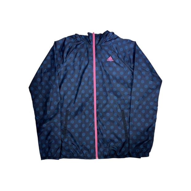 아디다스 네이비 핑크 도트 바람막이