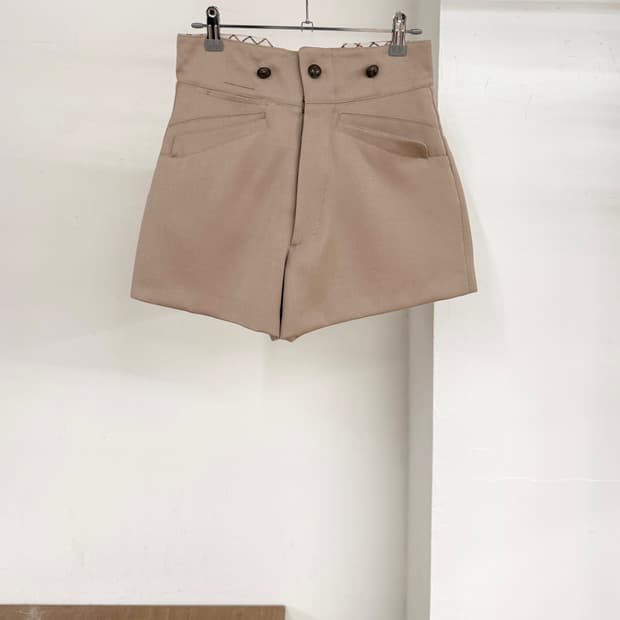 메종 마르지엘라 베이지 하이웨이스트 숏팬츠