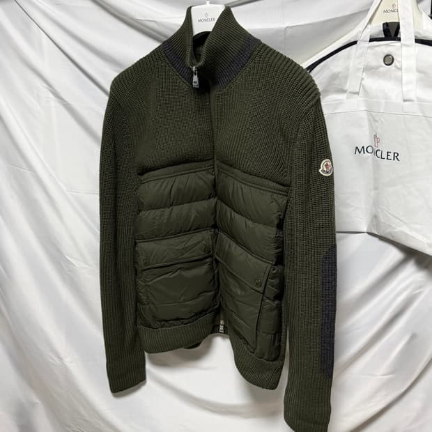 [S+급/XL] 몽클레어 니트패딩 트리콧 포레스트 그린