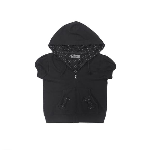 NUYET 누엣 Puffed sleeve dot hoodie