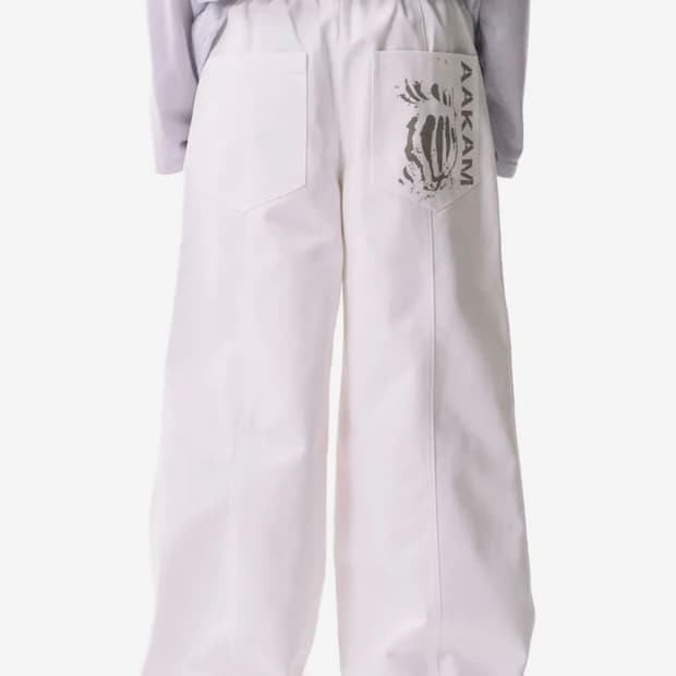 아캄 핀턱 데님 팬츠 화이트