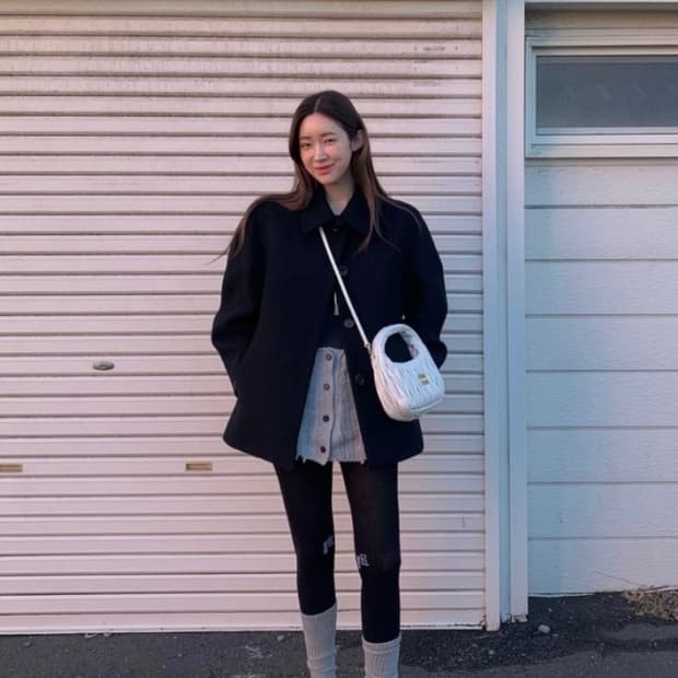 lcdc 트위스트 레이어드 니트 스커트