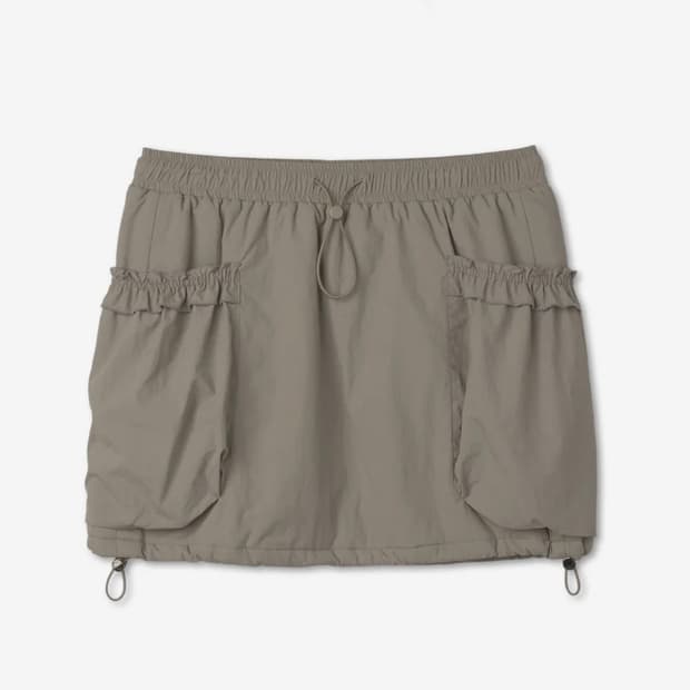 그로브 프릴 밴딩 스커트 베이지