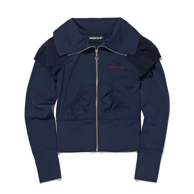 [L] 미스치프 메쉬 퍼프 터틀 넥 집업