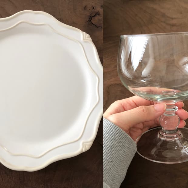 [직수입] 빈티지 접시/와인잔 2 set 