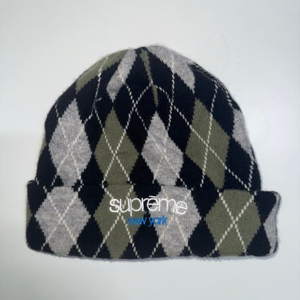 슈프림 아가일 캐시미어 비니 블랙 Supreme Argyle Cashme