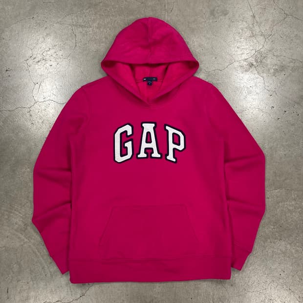 GAP 핑크 컬러 스펠아웃 빅로고 후드티